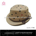 straw fedora hat for kids with black spot